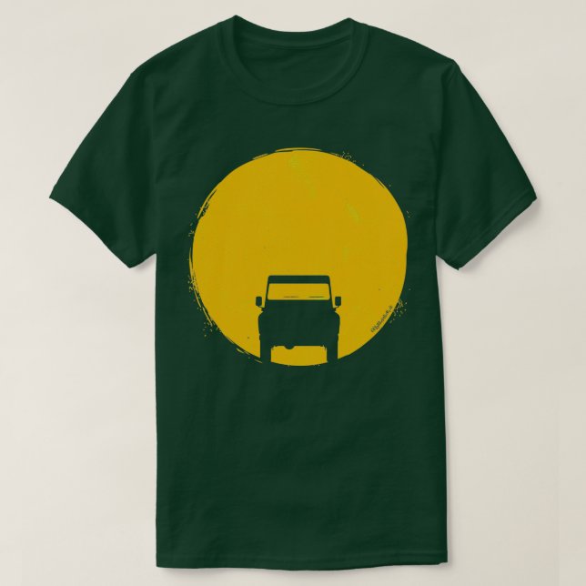 Camiseta Landrover Defender car pôr do sol 1 (Frente do Design)