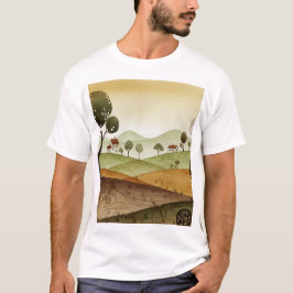 Camiseta landscape of hills with small houses