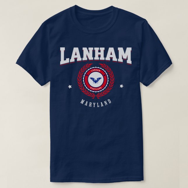 Camiseta Lanham Maryland Red and White (Frente do Design)