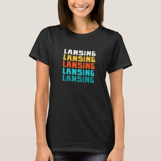 Camiseta Lansing Michigan Vintage Mi Retro Collection Ameri (Frente)