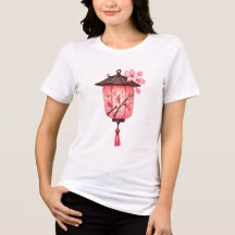 Lanterna Cor-de-Rosa Pendente com Flor de Cerejeir