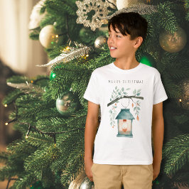Camiseta Lanterna de Aquarela de Natal Minimalista