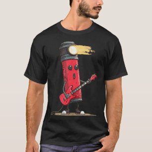 Camiseta Lanterna de Campista com Guitarra Divertida