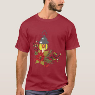 Camiseta Lanterna & poinsétia do Natal