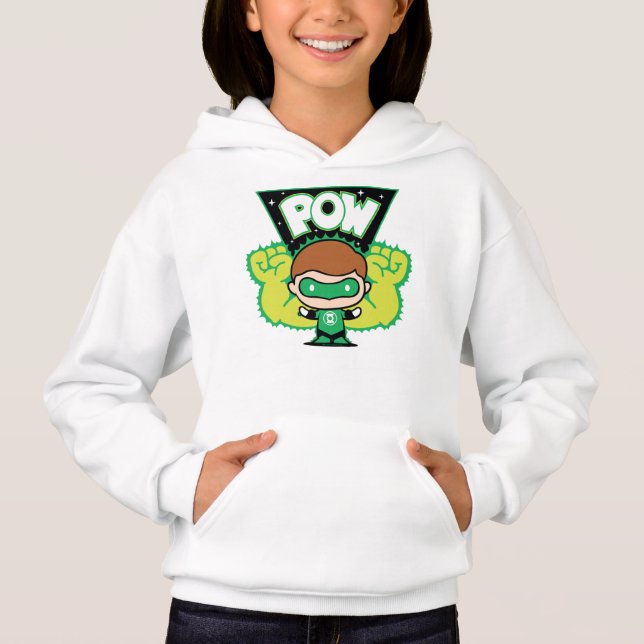 Camiseta Lanterna Verde Chibi Formando Punhos Gigantes (Frente)