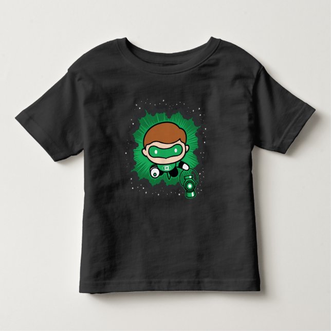 Camiseta Lanterna Verde Chibi Voando Pelo Espaço (Frente)
