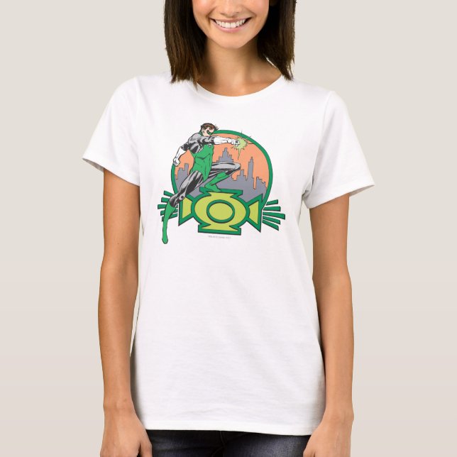 Camiseta Lanterna Verde e paisagem urbana (Frente)