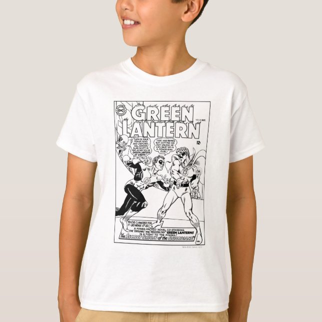 Camiseta Lanterna Verde no anel, Preto e Branco (Frente)