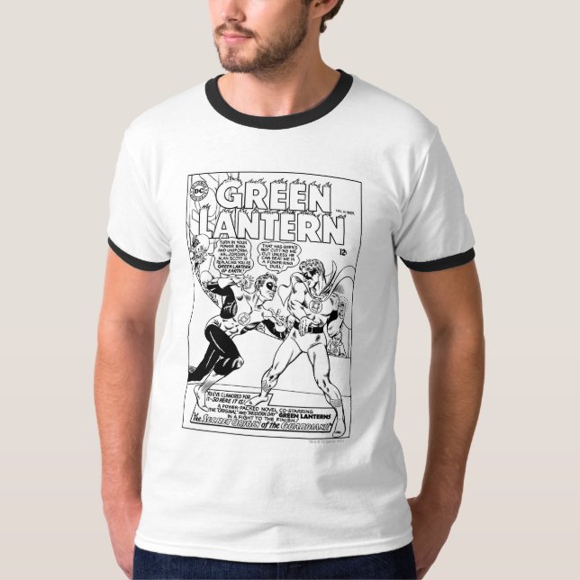 Camiseta Lanterna Verde no anel, Preto e Branco (Frente)