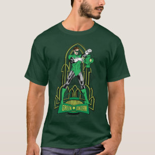 Camiseta Lanterna Verde sobre fundo decorativo