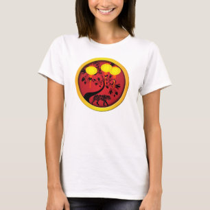 Camiseta Lanternas Douradas de Tigre Chinês Elegante