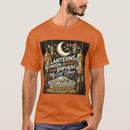 Camiseta Lanternas, Lua e Biryani Eid Al Fitr Tshirt