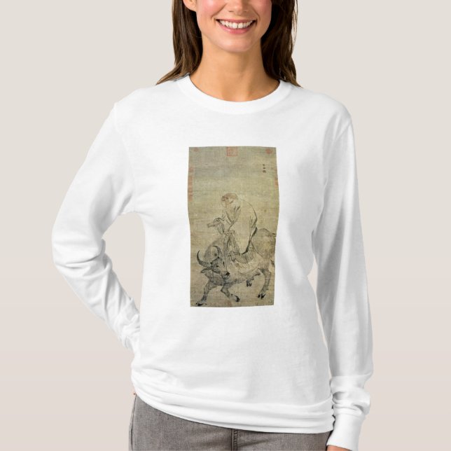 Camiseta Lao-tzu que monta seu boi, chinês, dinastia de (Frente)