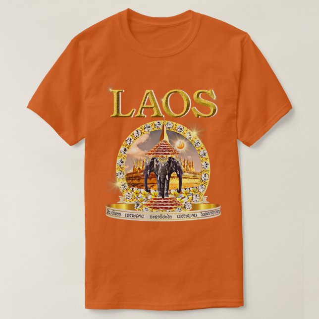 Camiseta Laociano 3, Elefante Erawan Budista Laos (Frente do Design)