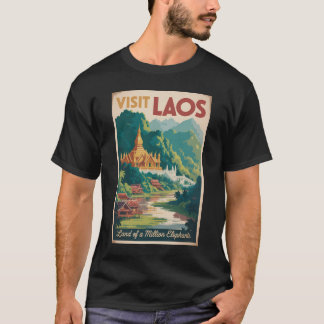 Camiseta Laos Pha That Luang Illustration Travel Art