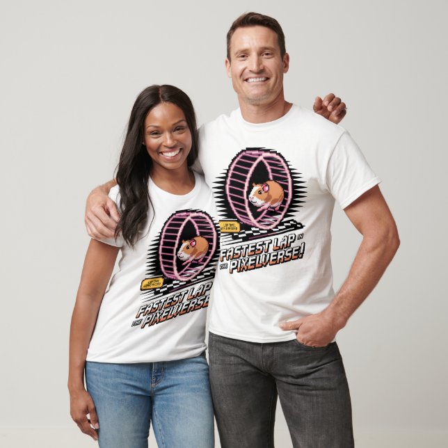 Camiseta Lap mais rápido no Pixelverse - Hamster de jogos (Unissex)