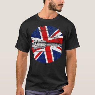 Camiseta Lap Steel Guitar UK Flag Slide Guitarist - M
