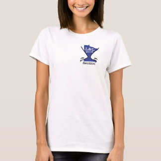 Camiseta lapela azul do logotipo 1-Sided