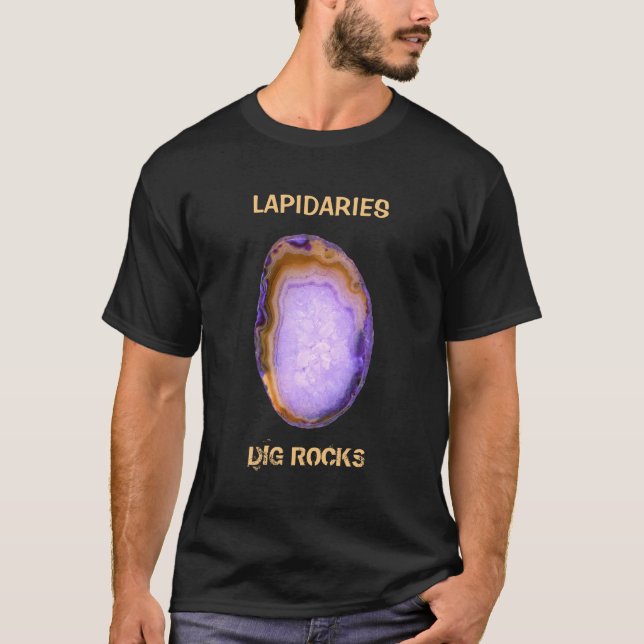 Camiseta *~* LAPIDARIAS DE DIG ROCKS Agate Lavanda (Frente)