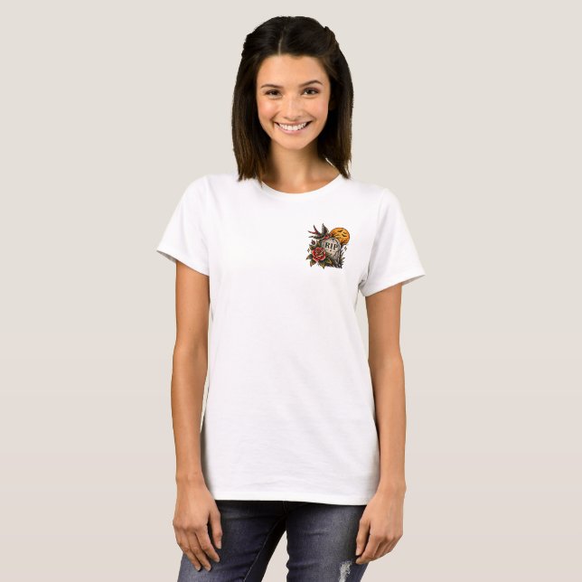 Camiseta Lápide de Halloween (Frente Completa)