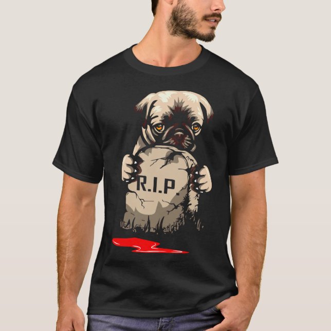 Camiseta Lápide de Pug Fofo 962 (Frente)