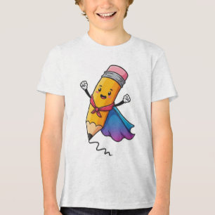 Camiseta Lápis alegre - Design de crianças coloridas e cria