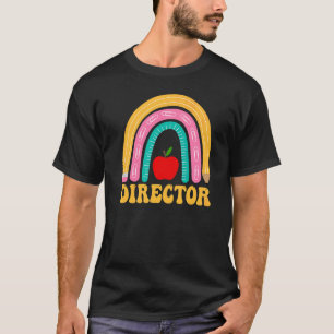 Camiseta Lápis Arco-íris Diretor Mulheres Volta às Aulas Ap