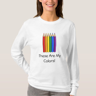 Camiseta lápis arco-íris orgulho LGBT