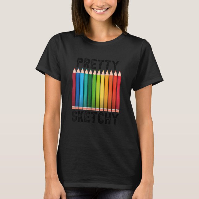Camiseta Lápis Coloridos bonito E Divertidos Artistas (Frente)