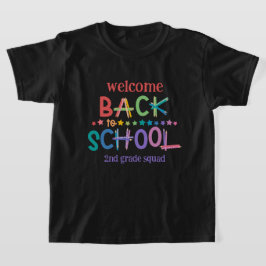 Camiseta Lápis com cores divertidas estrelas bem-vindas de 