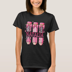 Camiseta Lápis com Nome Personalizado Natalia Volta às Aula
