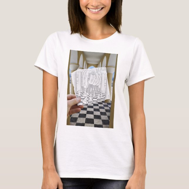 Camiseta Lápis contra a câmera - Checkmate (Frente)