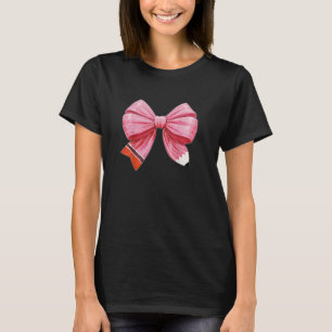 Camiseta Lápis Coquete Retro Divertido Com Laço Rosa Profes