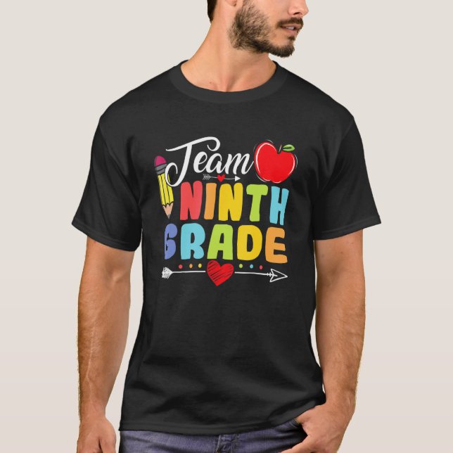 Camiseta Lápis Da Equipe Nona De Volta À Rua De Professores (Frente)