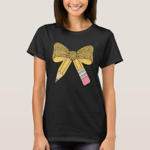 Camiseta Lápis de Arco Coquete Leopardo Professor Volta às
