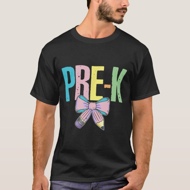 Camiseta Lápis de Arco Coquette Pré-escolar Retro Primeiro  (Frente)