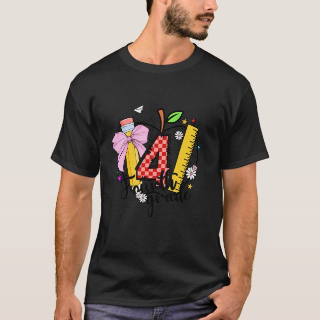 Camiseta Lápis de Arco de Coquetel de Apple do 4º grau T (Frente)