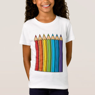 Camiseta Lápis de Coloração do Arco-Íris