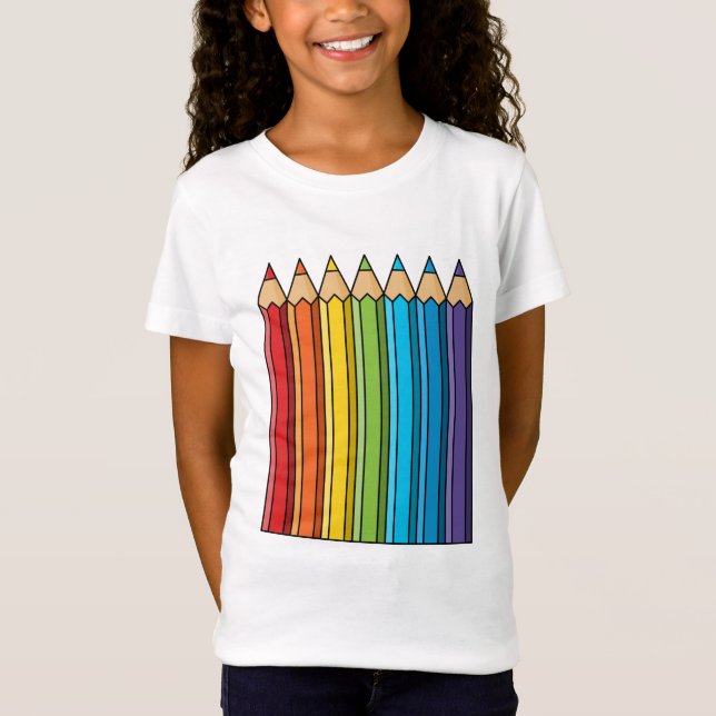 Camiseta Lápis de Coloração do Arco-Íris (Frente)