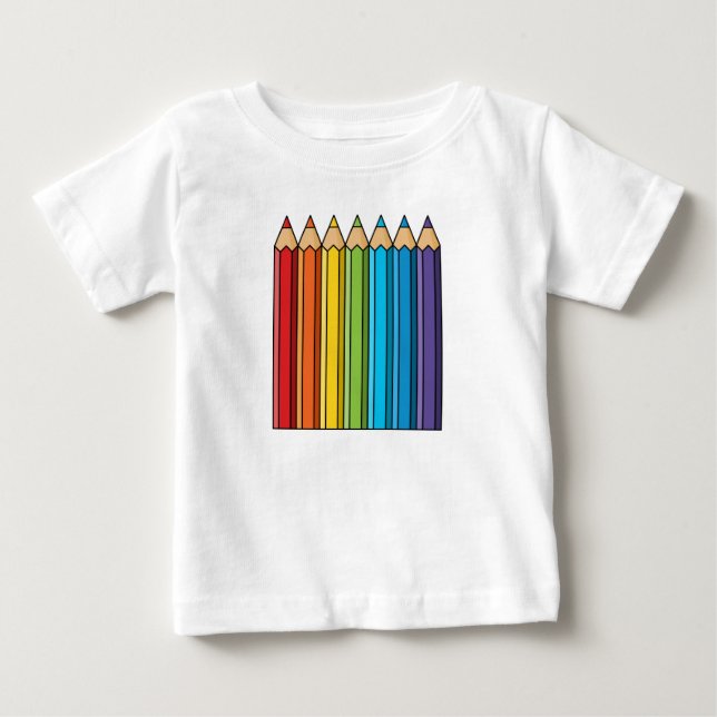 Camiseta Lápis de Coloração do Arco-Íris (Frente)