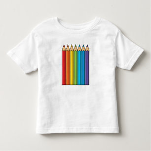Camiseta Lápis de Coloração do Arco-Íris