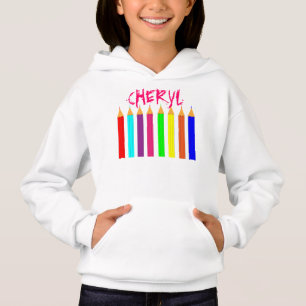 Camiseta Lápis de Coloração do Arco-Íris Brilhante, per
