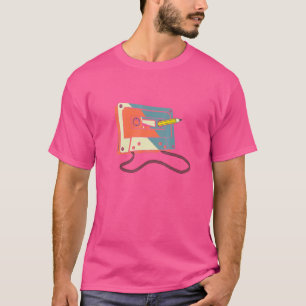 Camiseta Lápis de fita cassete 70s, 80s, 90s, mestre em vin