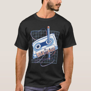 Camiseta Lápis de Fita Cassete Antiga Música dos Anos 70 80