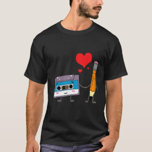 Camiseta Lápis de fita cassete Retro Vintage de 70 anos e a