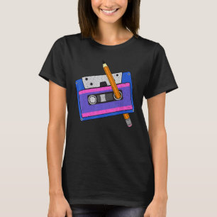 Camiseta Lápis de fita cassete Retro Vintage de 70 anos e a