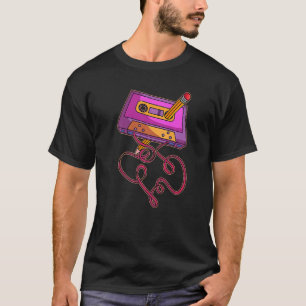 Camiseta Lápis de fita de cassete dos anos 80 - Lâmpada ret