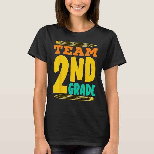 Camiseta Lápis De Grau De segundo Da Equipe De Volta Ao Est (Frente)