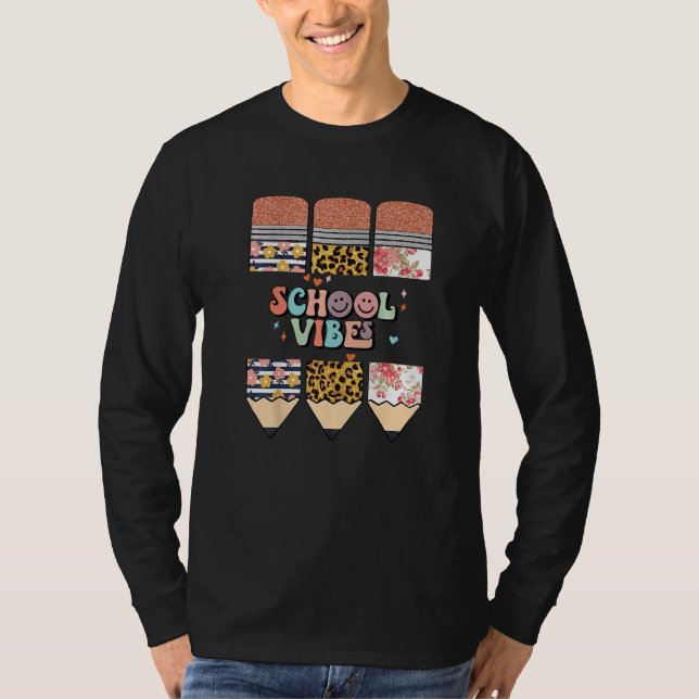 Camiseta Lápis de Leopardo Bem-vindo à Escola Fofa para Pro (Frente)