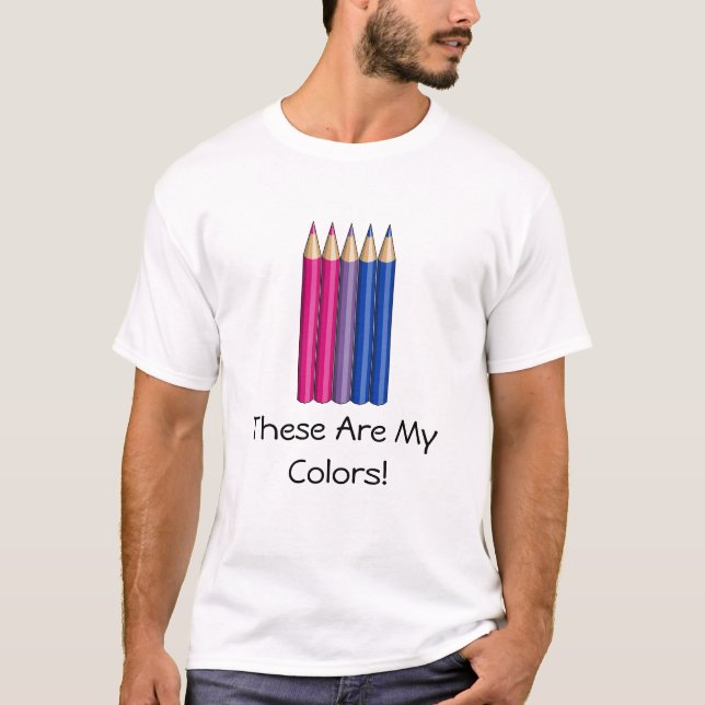 Camiseta lápis de orgulho bissexual (Frente)